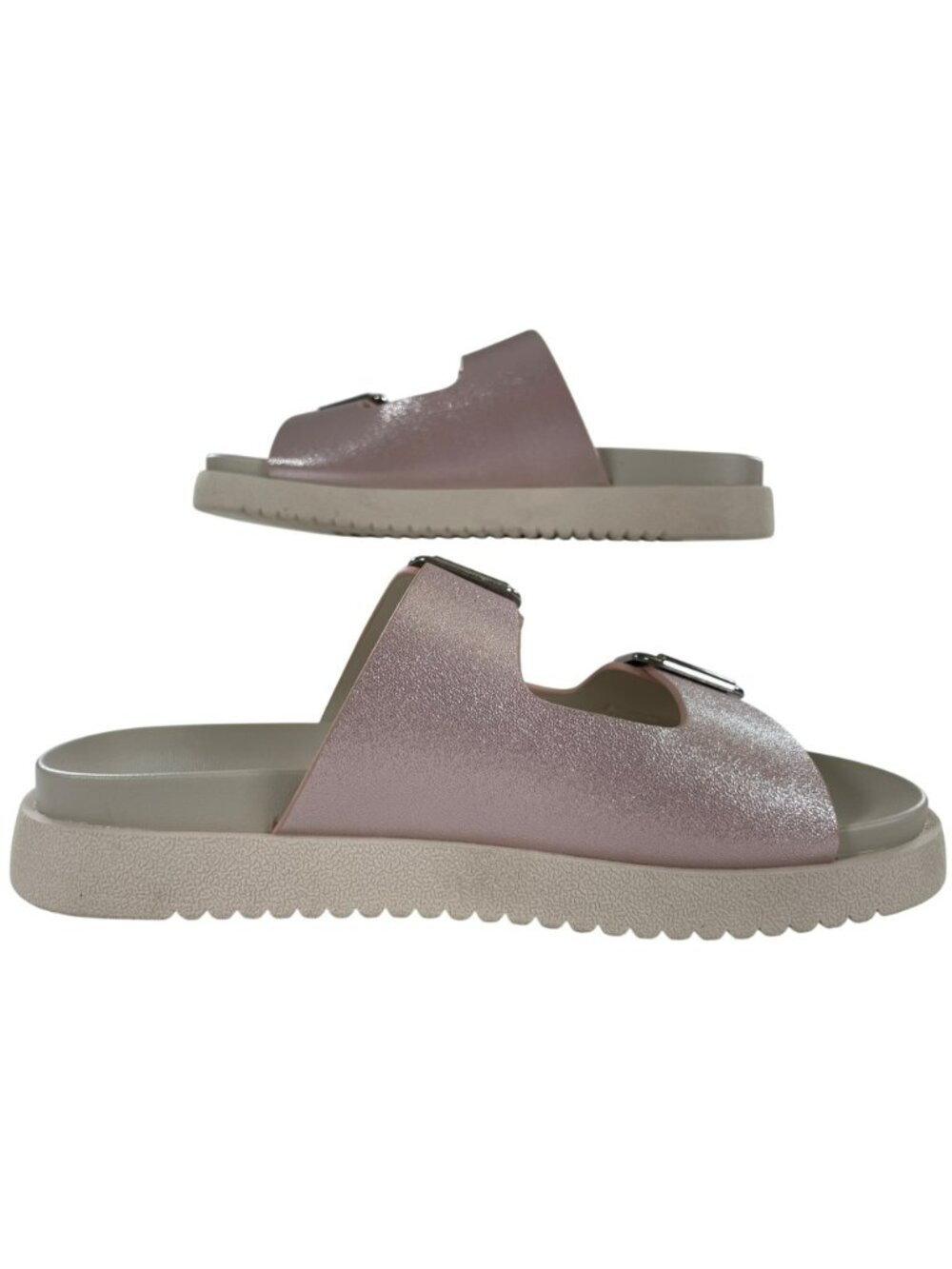 Cupcake Couture Kayenta Sandals Pink Double-Buckle Slide Girls Size 2 NEW - Picture 2 of 10